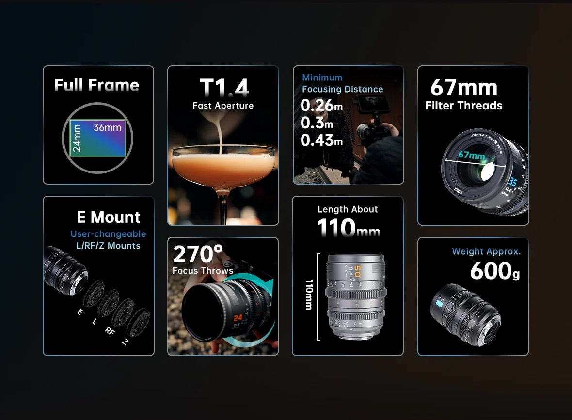 Sirui VP-1 Vision Prime T1.4 Full-Frame Cine 3-Lens Kit