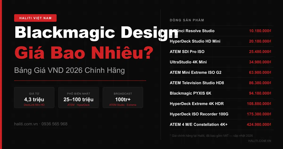 Blackmagic Design Giá Bao Nhiêu? Bảng Giá VND 2026