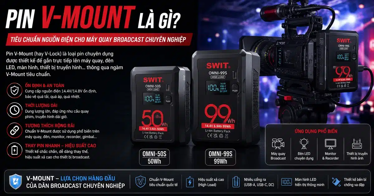 Pin V-Mount là gì? pin v-mount swit