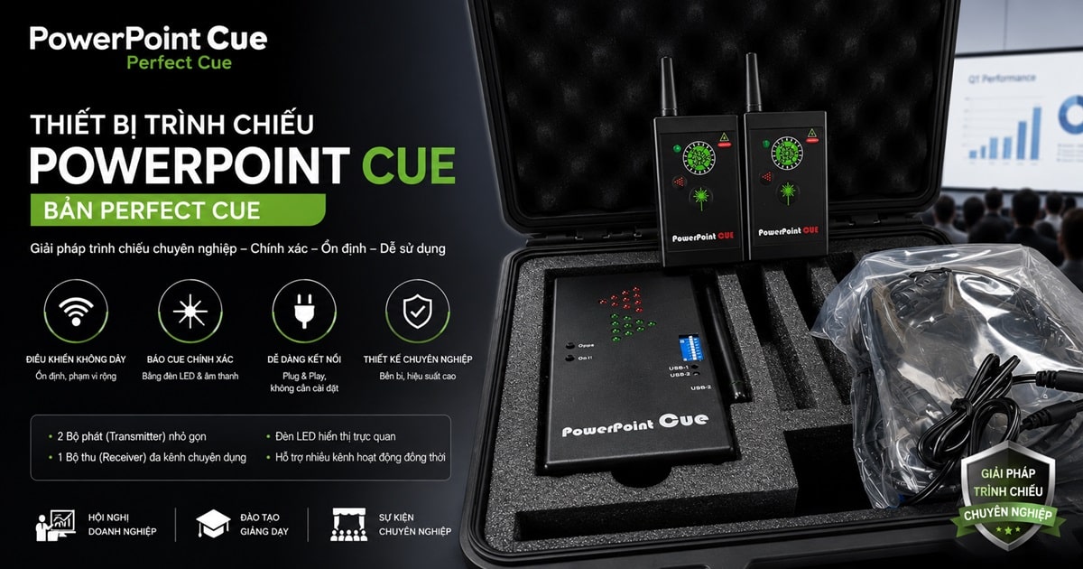 PowerPoint Cue (Perfect Cue) — Thiết bị trình chiếu slide