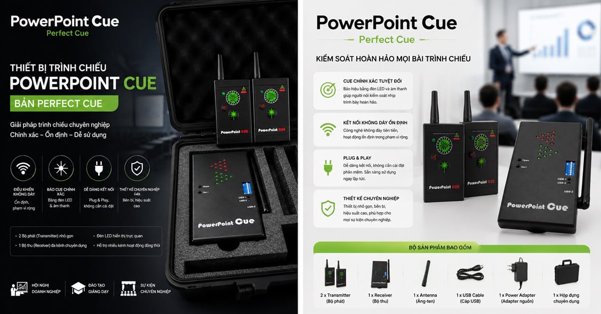 PowerPoint Cue (Perfect Cue) — Thiết bị trình chiếu slide