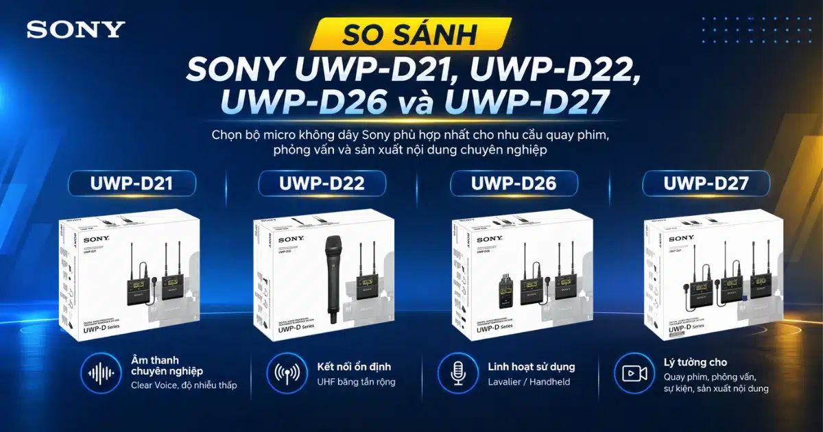 So Sánh Sony UWP-D21, D22, D26, D27: Nên Chọn Bộ Nào?