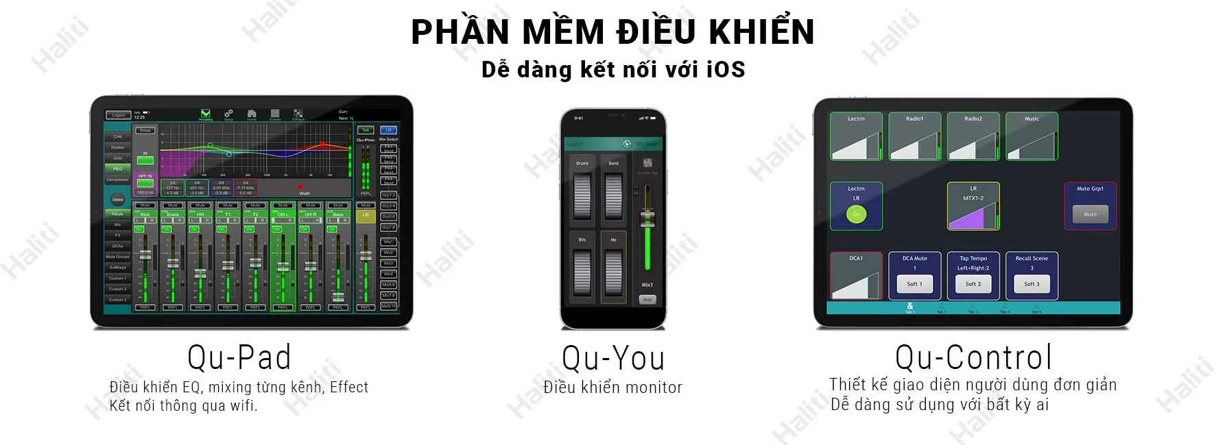 mixer allen heath qu series các app ứng dụng