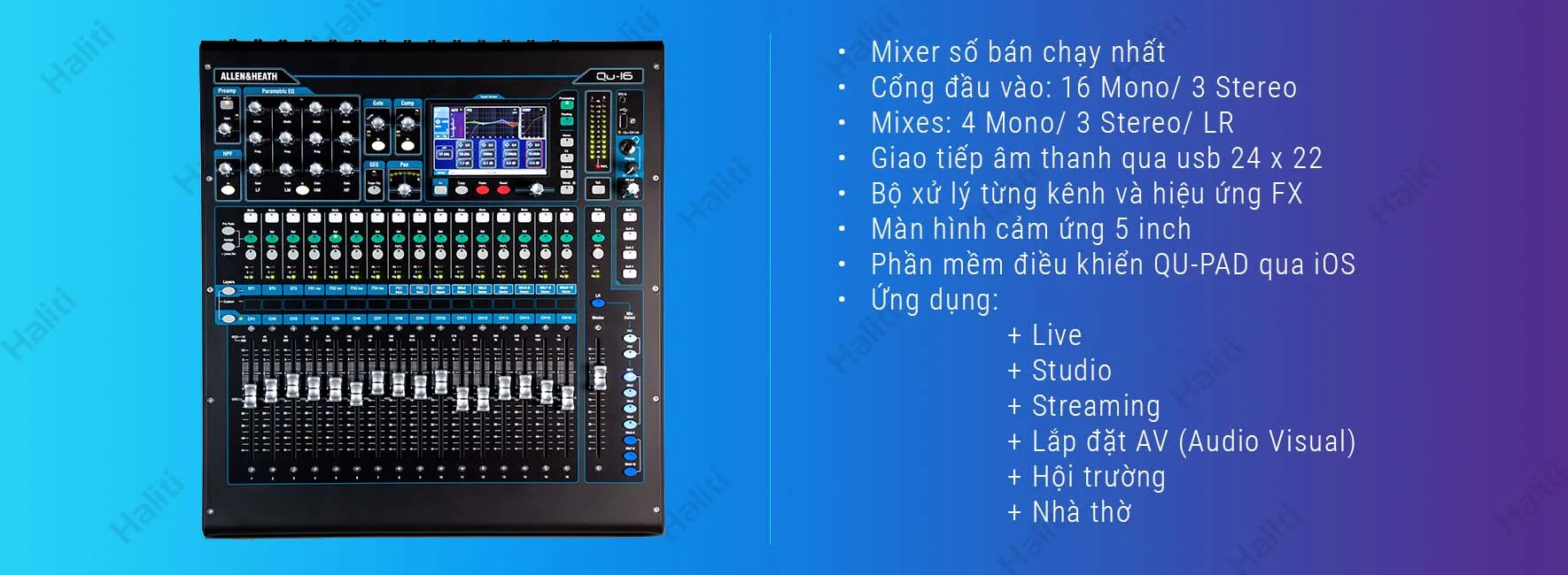 Mixer Allen & Heath Qu-16 - Các tính năng nổi bật