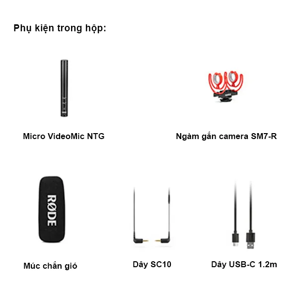 Micro shotgun Rode VideoMic NTG phụ kiện