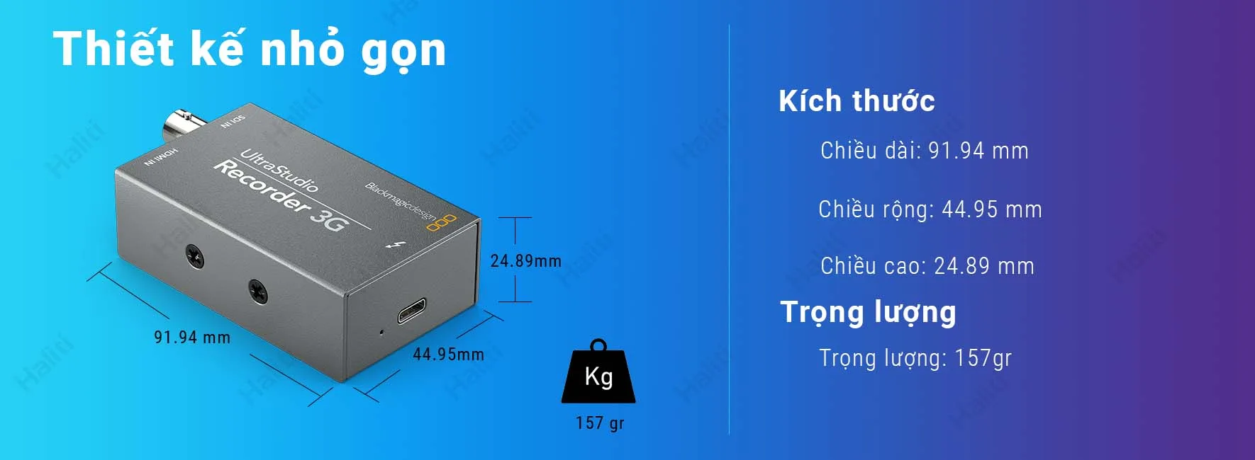 blackmagic ultrastudio recorder 3G thiết kế nhỏ gọn