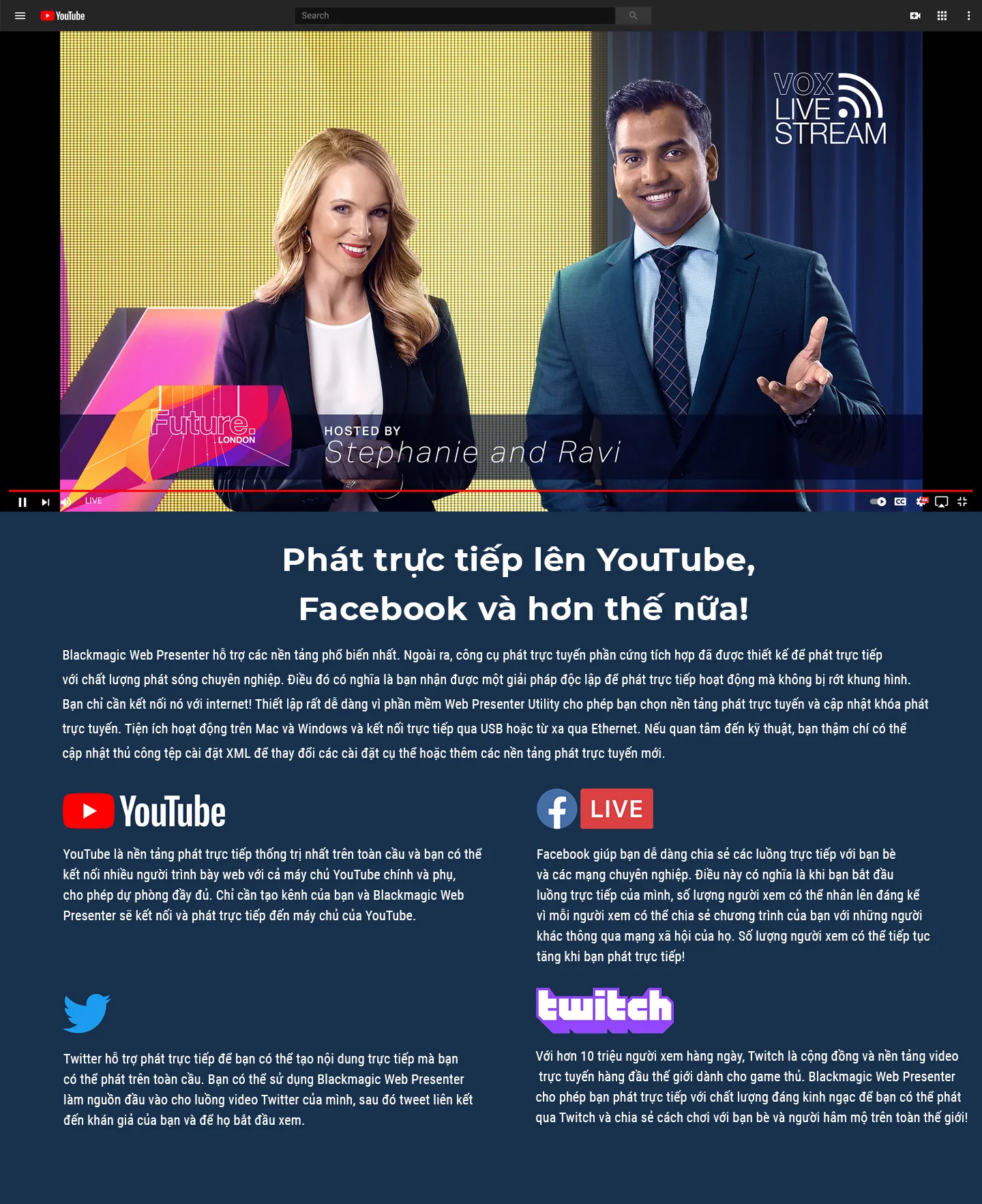 Blackmagic Web Presenter HD/ 4K - phát lên Youtube, facebook đơn giản