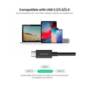 cáp thunderbolt 3 50cm ugreen tương thích usb 3.1, ubs 3.0, usb 2.0