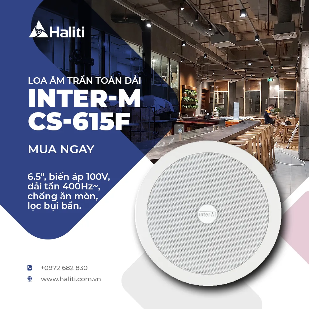 Lắp đặt hệ thống âm thanh cafe, phòng trà inter-m cs-610f