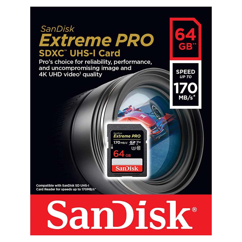 thẻ nhớ sandisk extreme pro 64Gb 170mb/s