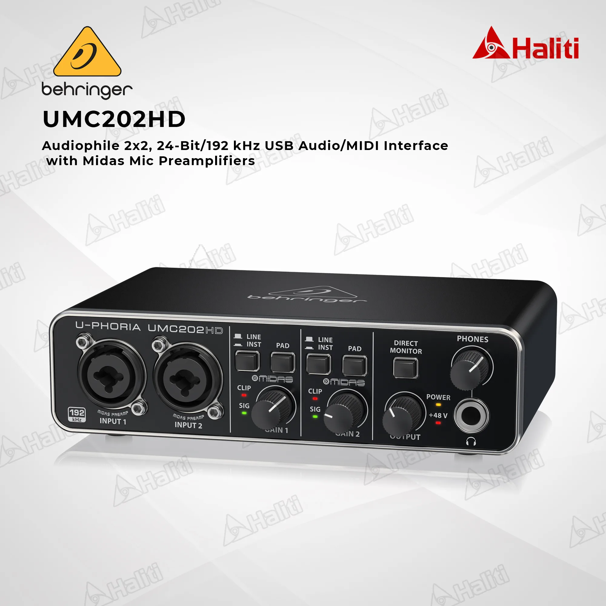 soundcard thu âm behringer umc202hd