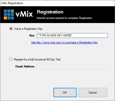 Thay đổi và nâng cấp key Active phần mềm vMix