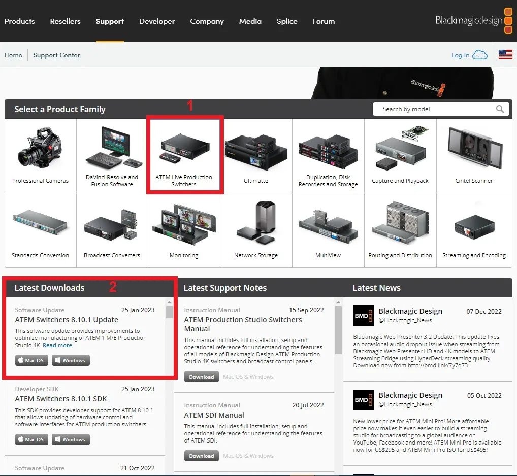 Atem software control
