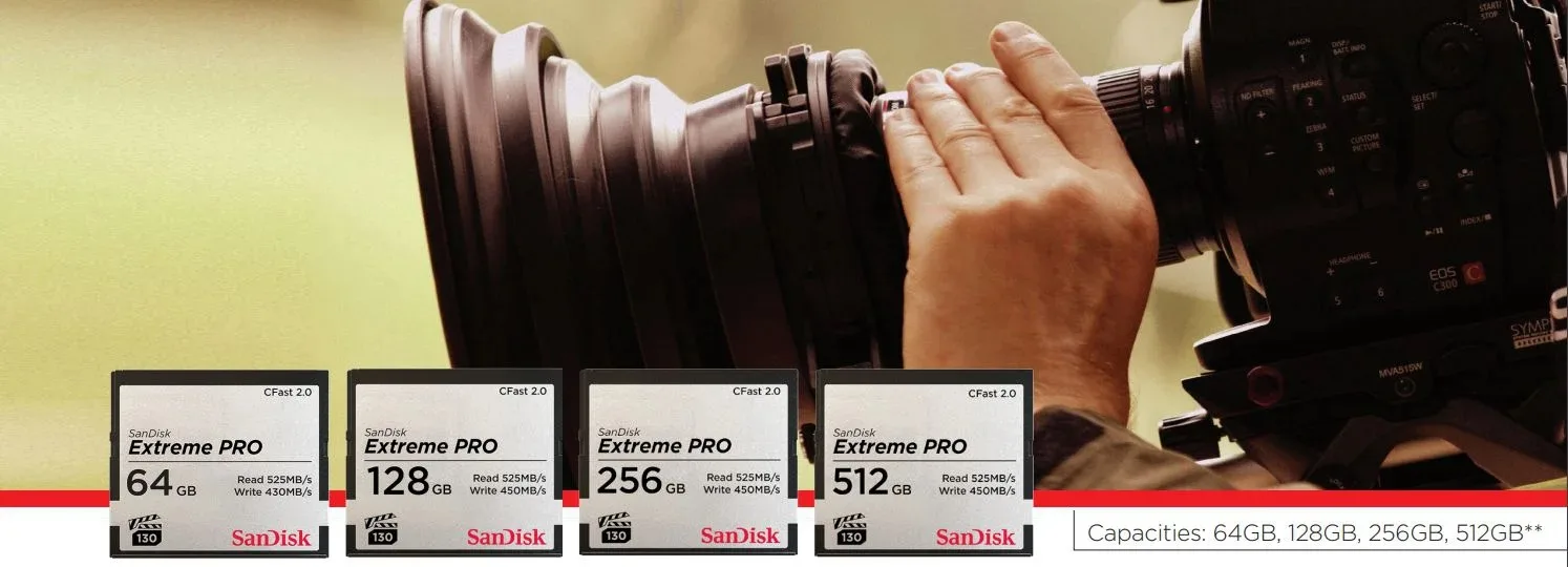 thẻ nhớ sandisk extreme Pro cfast 2.0