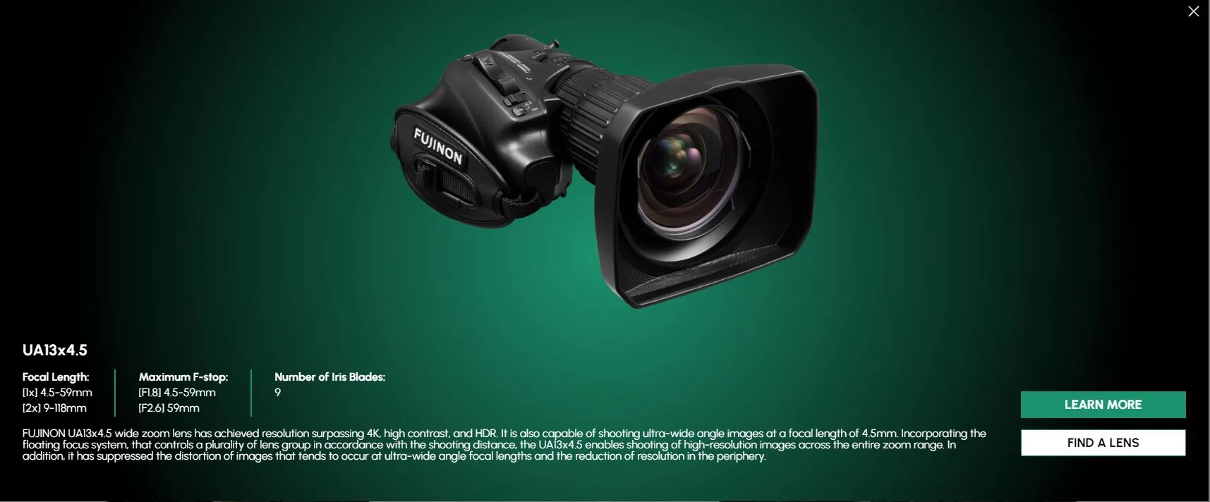 Ống kính Fujinon UA13x4.5BERD