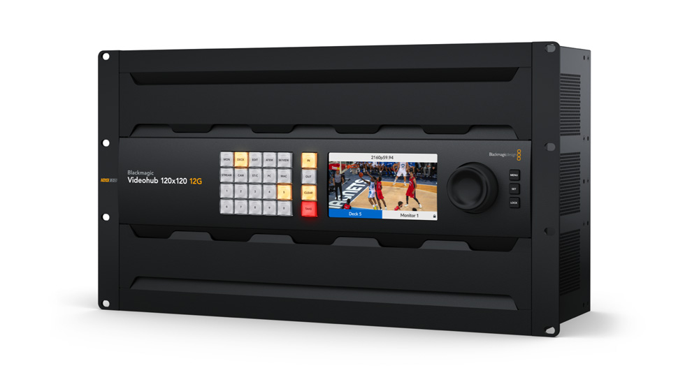 Blackmagic Design công bố Bộ định tuyến Blackmagic Videohub 120x120 12G mới