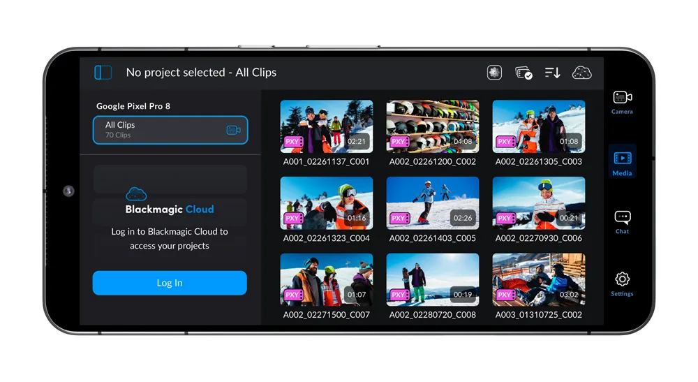 Máy ảnh Blackmagic dành cho Android
