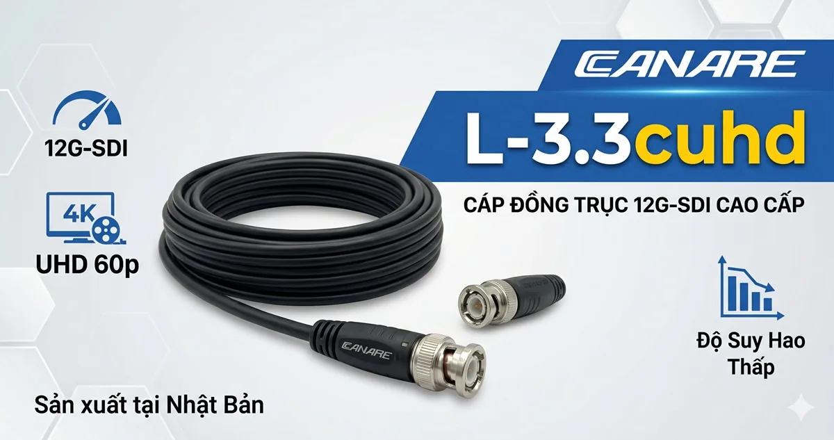 Canare L-3.3CUHD 12G-SDI 75 Ohm chính hãng tại Haliti