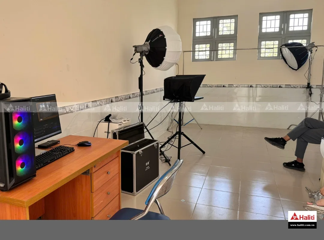 thi công trường quay ảo studio thcs lê văn hưu tp hcm