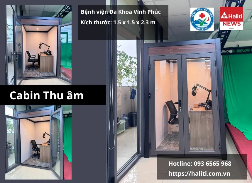 thi công cabin thu âm - bệnh viện đa khoa vĩnh phúc