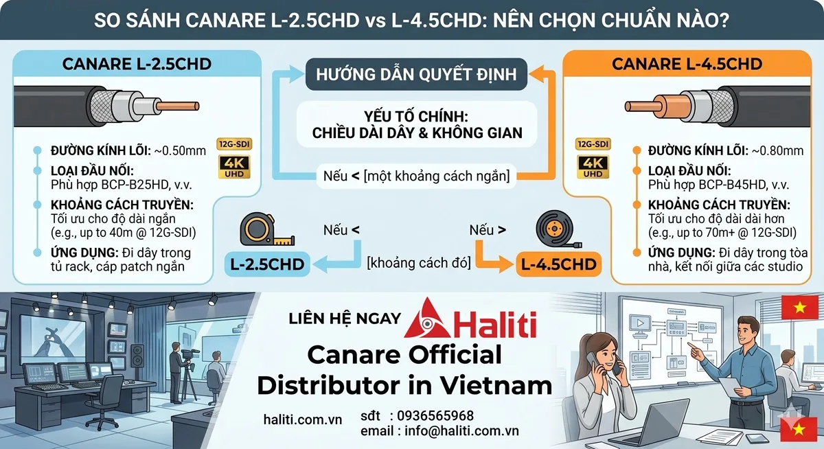 Canare L-2.5CHD vs L-4.5CHD: Nên Chọn Loại Nào?