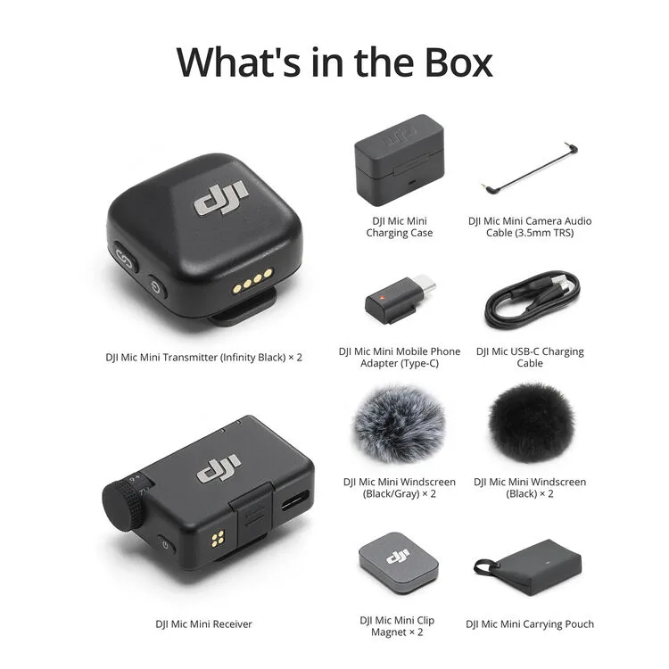 dji mic mini 2 ( 2 tx + 1 rx + changing case)