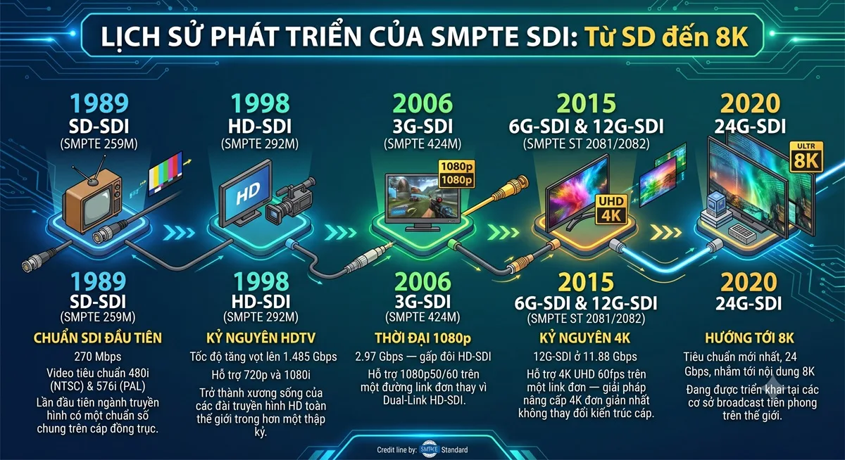 SDI là gì - Lịch sử SMPTE