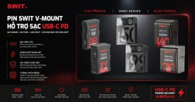 Pin V-Mount SWIT Sạc USB-C PD: So Sánh CIMO, OMNI, MINO